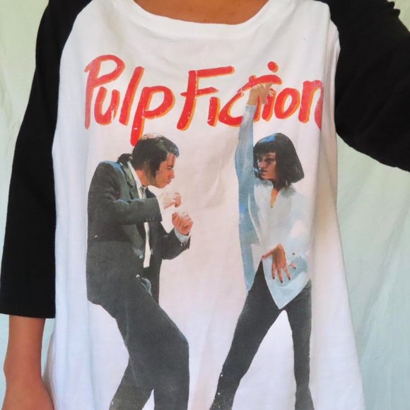Pulp Fiction Black and White Baseball Tee Size Large XL - Picture 3 of 5